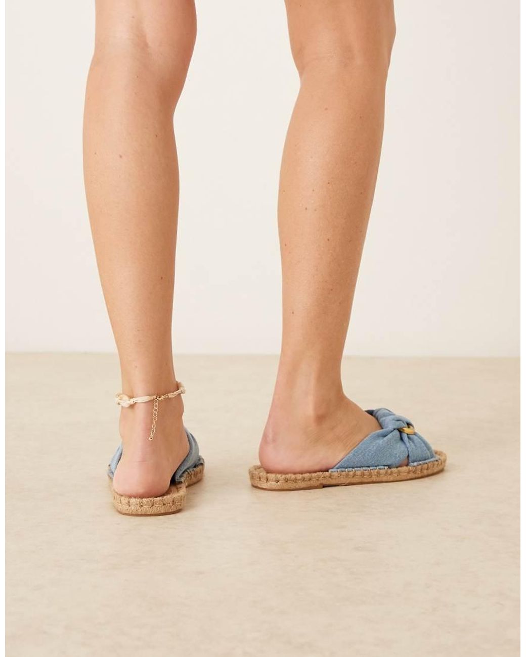 ASOS Blue Jade Knotted Espadrille Mules