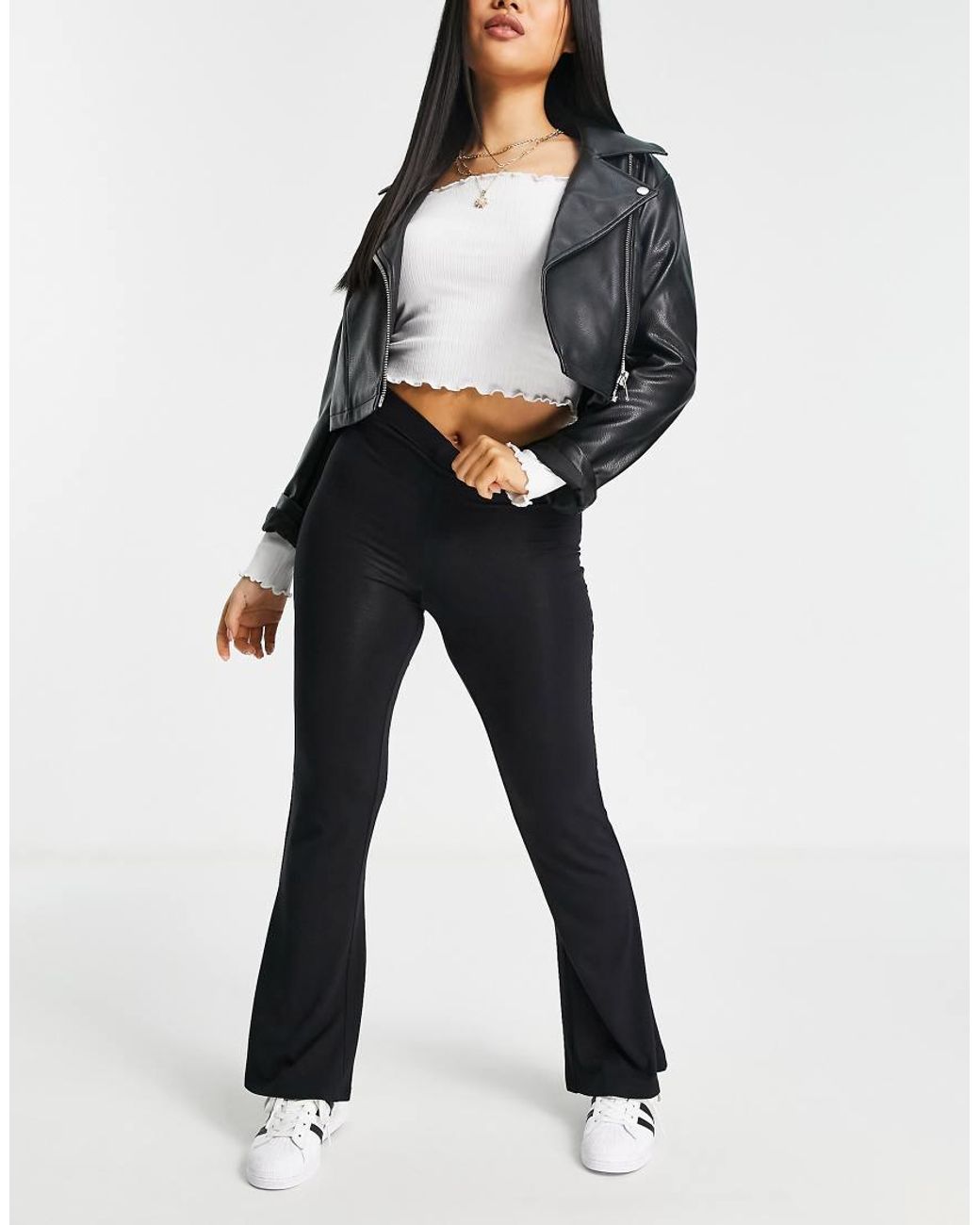 ASOS Black Asos Design Petite Kick Flare Trouser