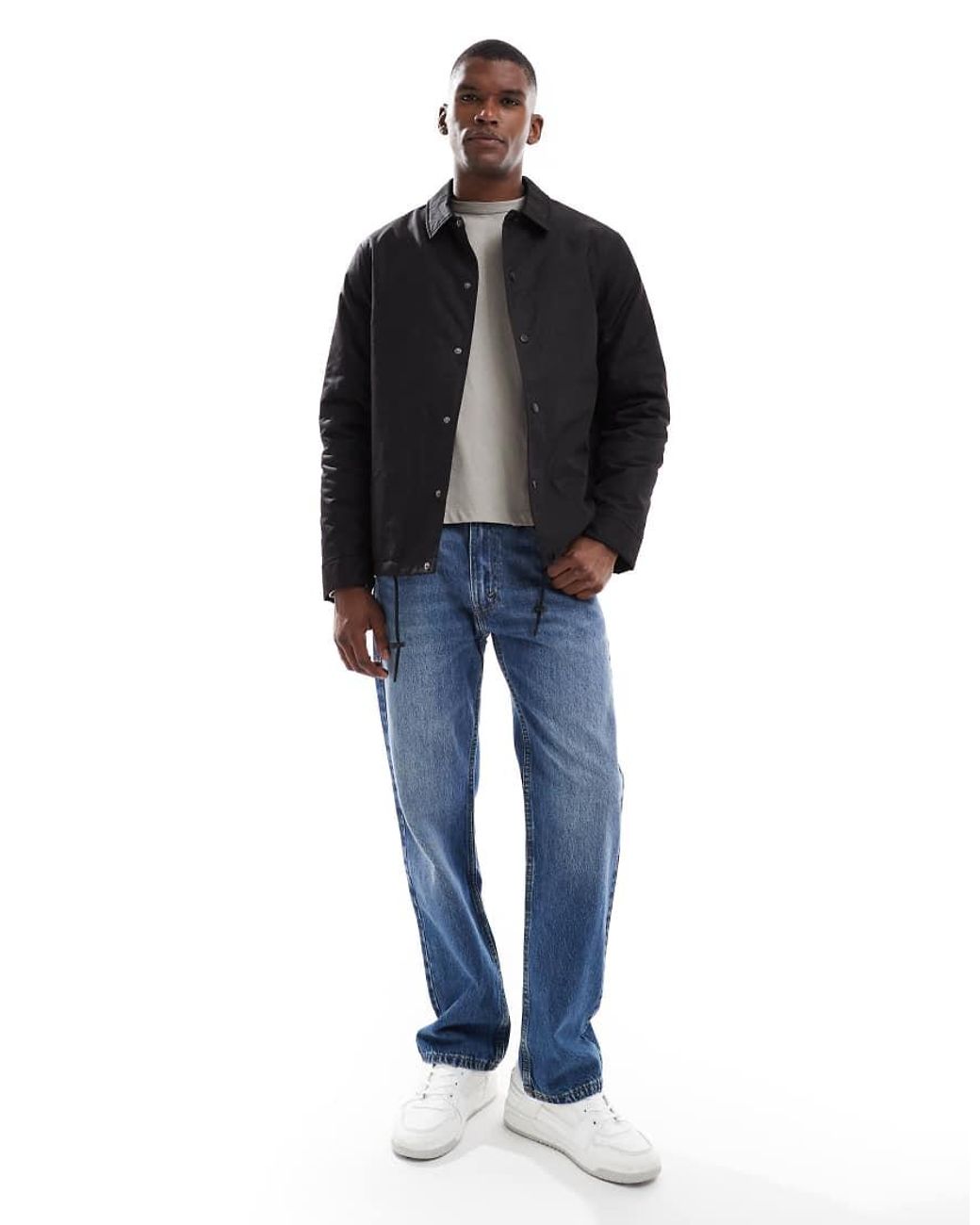 New Look Blue Padded Coach Jacket for men