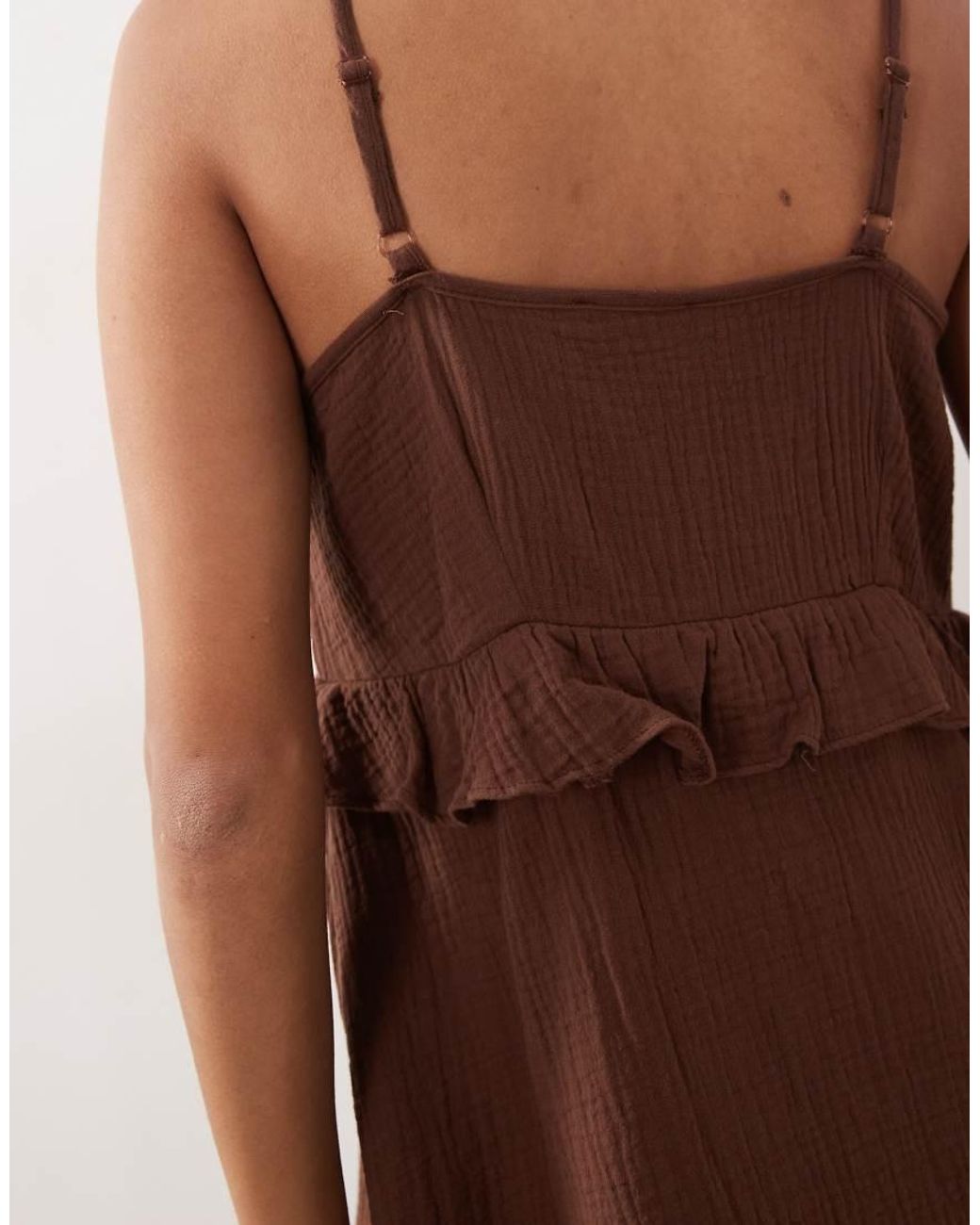 New Look Brown Tiered Mini Sundress