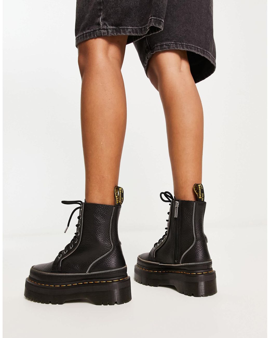 Dr. Martens Jadon Quad Zip Boots in Black | Lyst UK