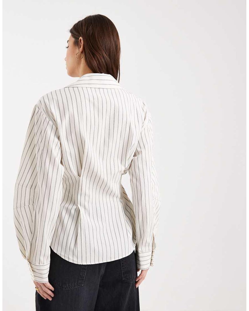 ASOS White Wrap Shirt With Cocoon Sleeve