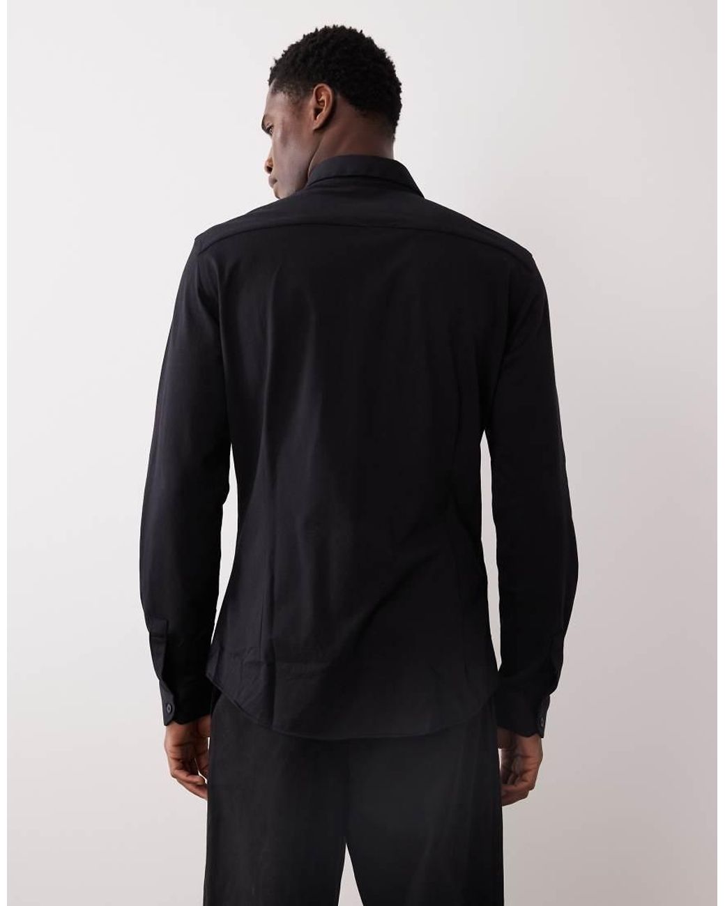 Mango Blue Slim Fit Crease Resistant Cotton Mix Shirt for men