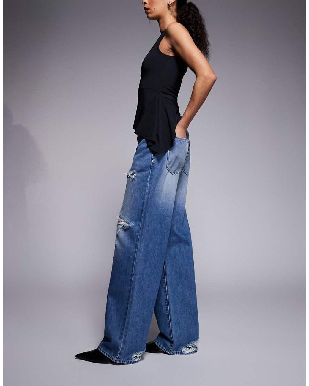Abrand Jeans Blue Abrand 99 Baggy Ripped Jeans