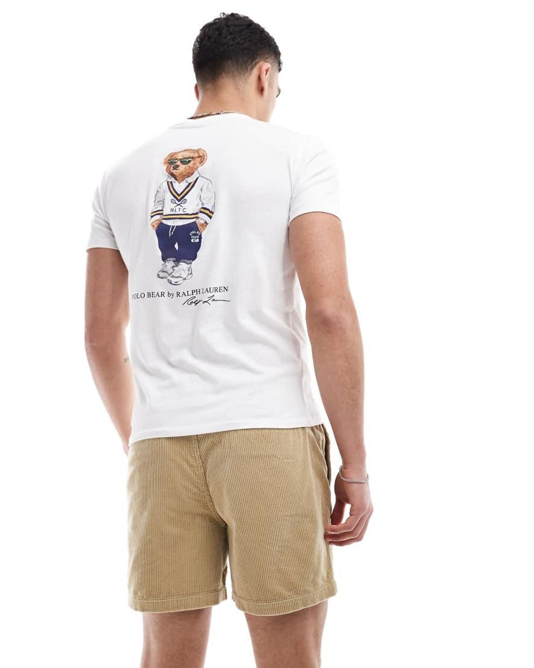 Polo Ralph Lauren White Prepsters Icon Logo Corduroy Shorts for men
