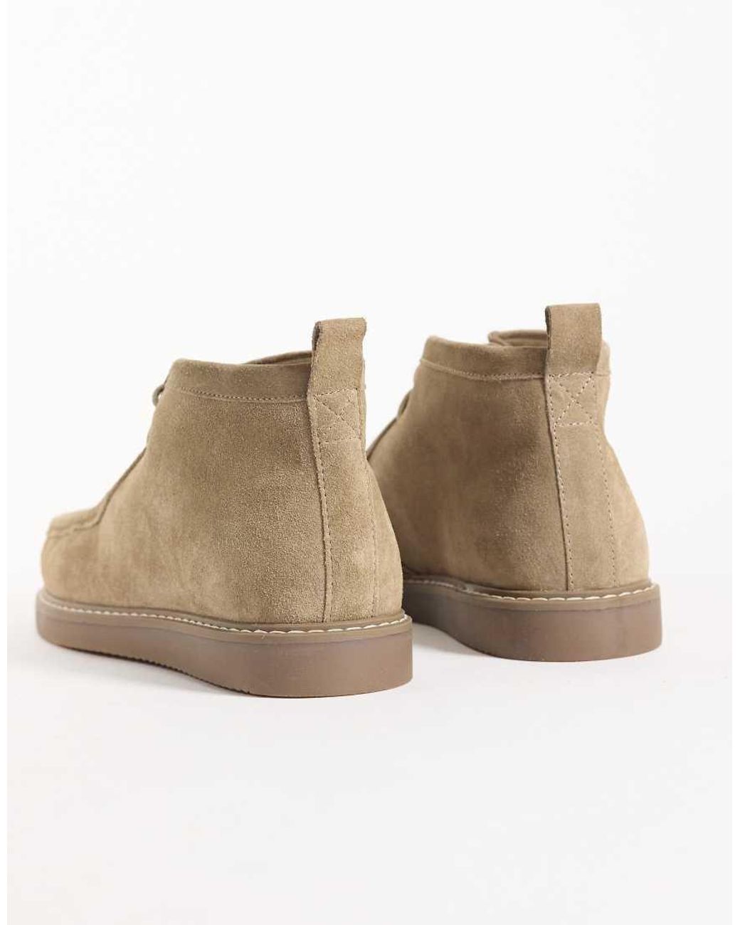 ASOS Natural Lace Up Apron Boots With Gum Sole for men