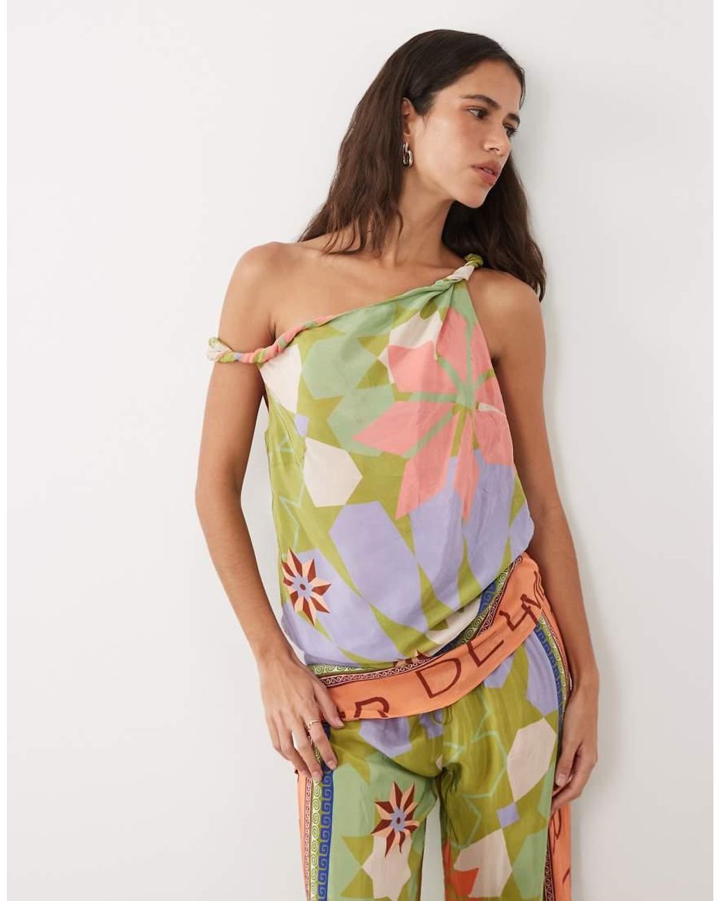 River Island Green 'del Maar' Printed Placement Top