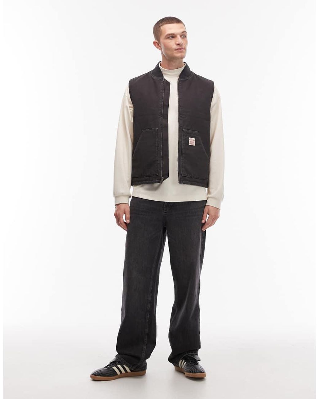 Levi's Black Workwear Sansome Padded Canvas Vest for men