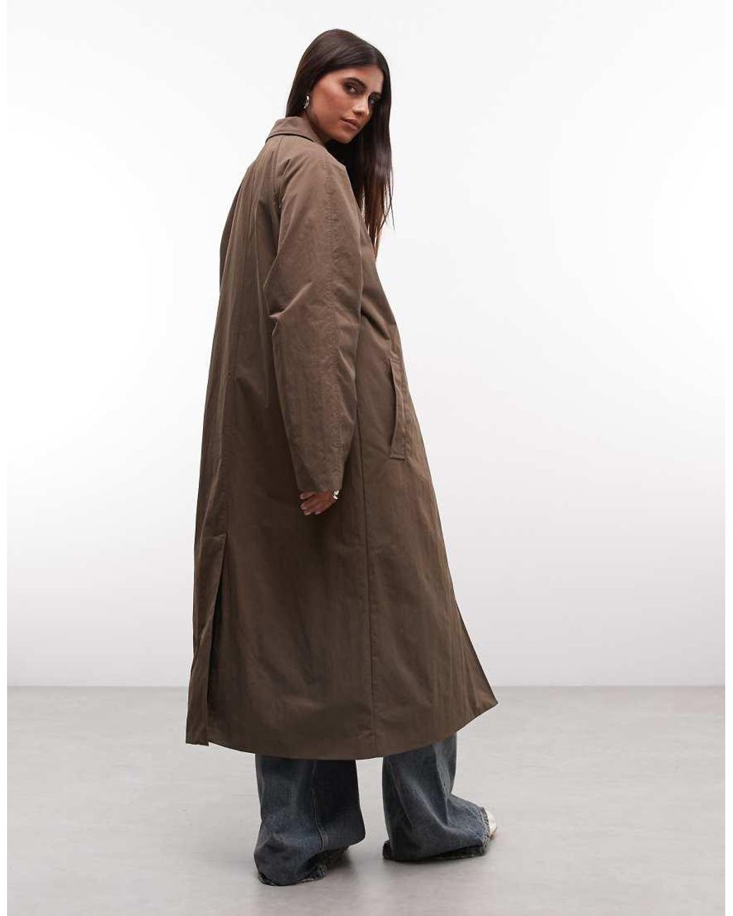 Collusion Brown Longline Trench Jacket