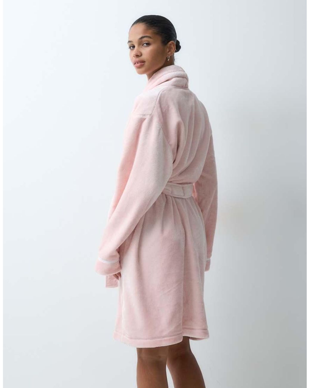DKNY Pink Short Fleece Robe
