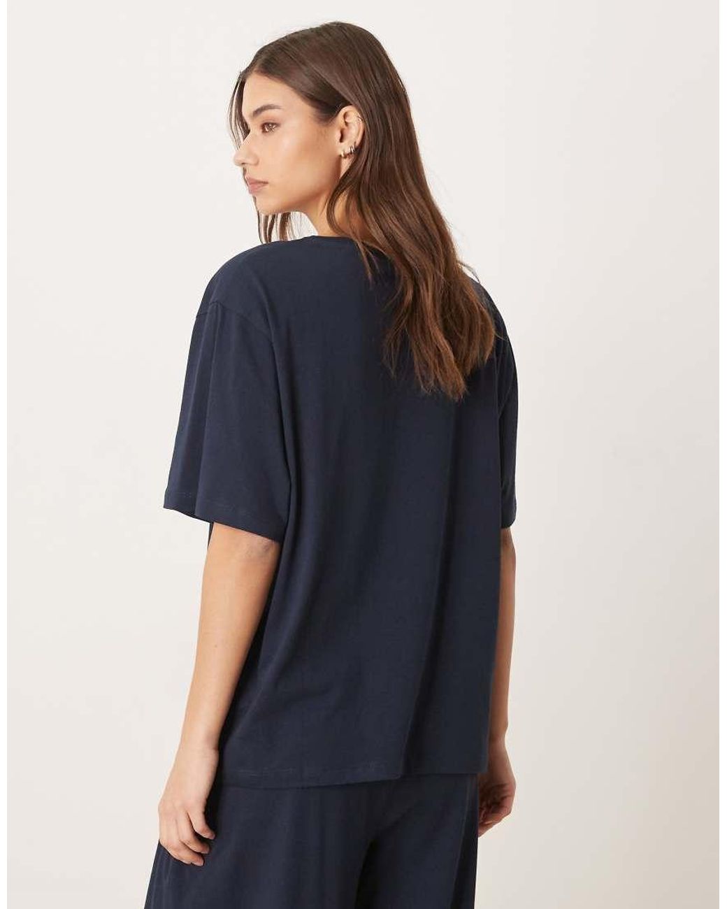 ASOS Blue Mix & Match Cotton Oversized Pyjama Tee