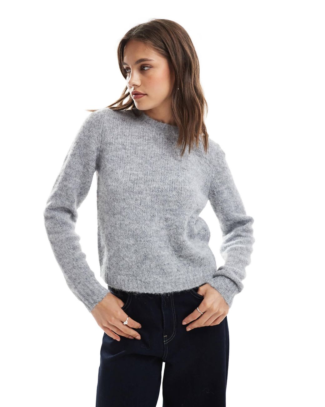 Vero Moda Gray – weicher, flauschiger pullover