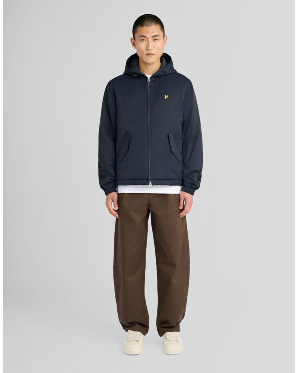 Lyle & Scott Blue Mid Jackets Padded Hooded Zip Through Jacket for men