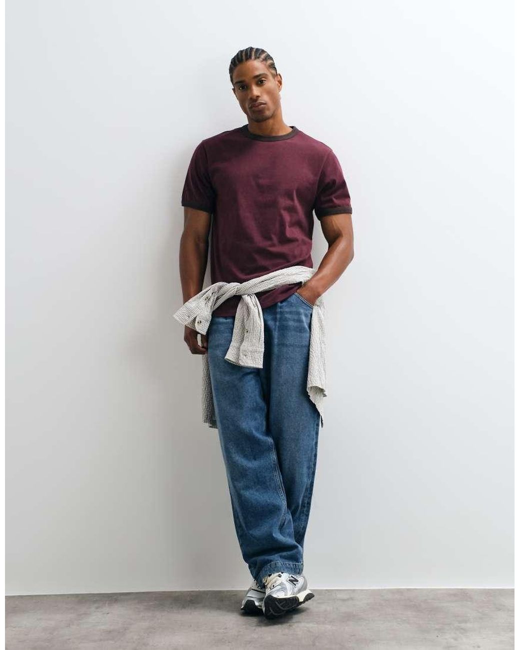 ASOS Brown Regular Ringer T-shirt for men