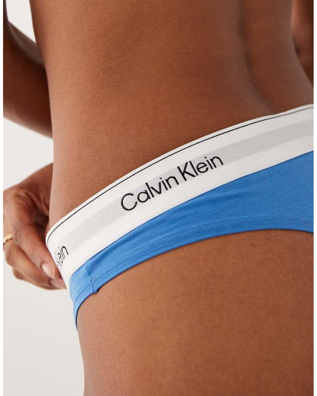 Calvin Klein Blue Icon Cotton Modal Thong