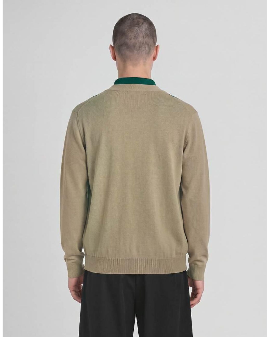 Lyle & Scott Green Mid Knits Argyle Knitted Classic Cardigan for men