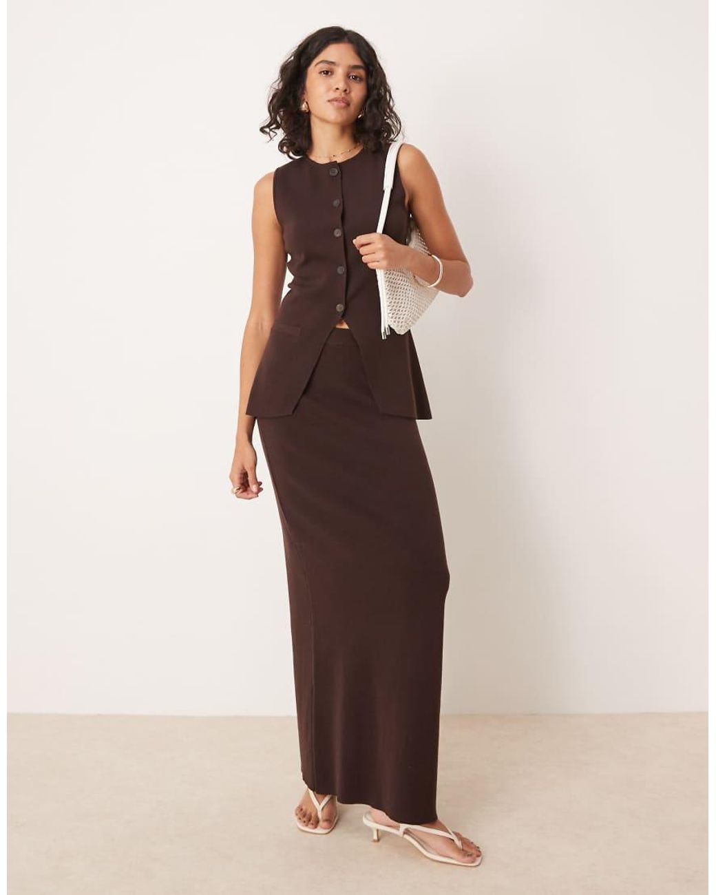 Pretty Lavish Natural Knit Maxi Skirt