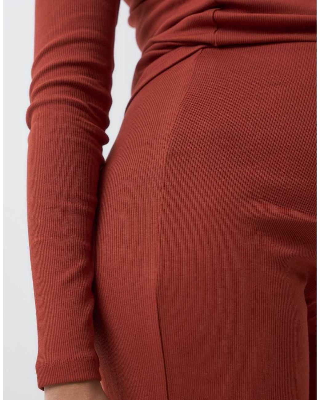 Mama.licious Red Mamalicious Maternity Heavy Ribbed Wide Leg Trousers Co-ord