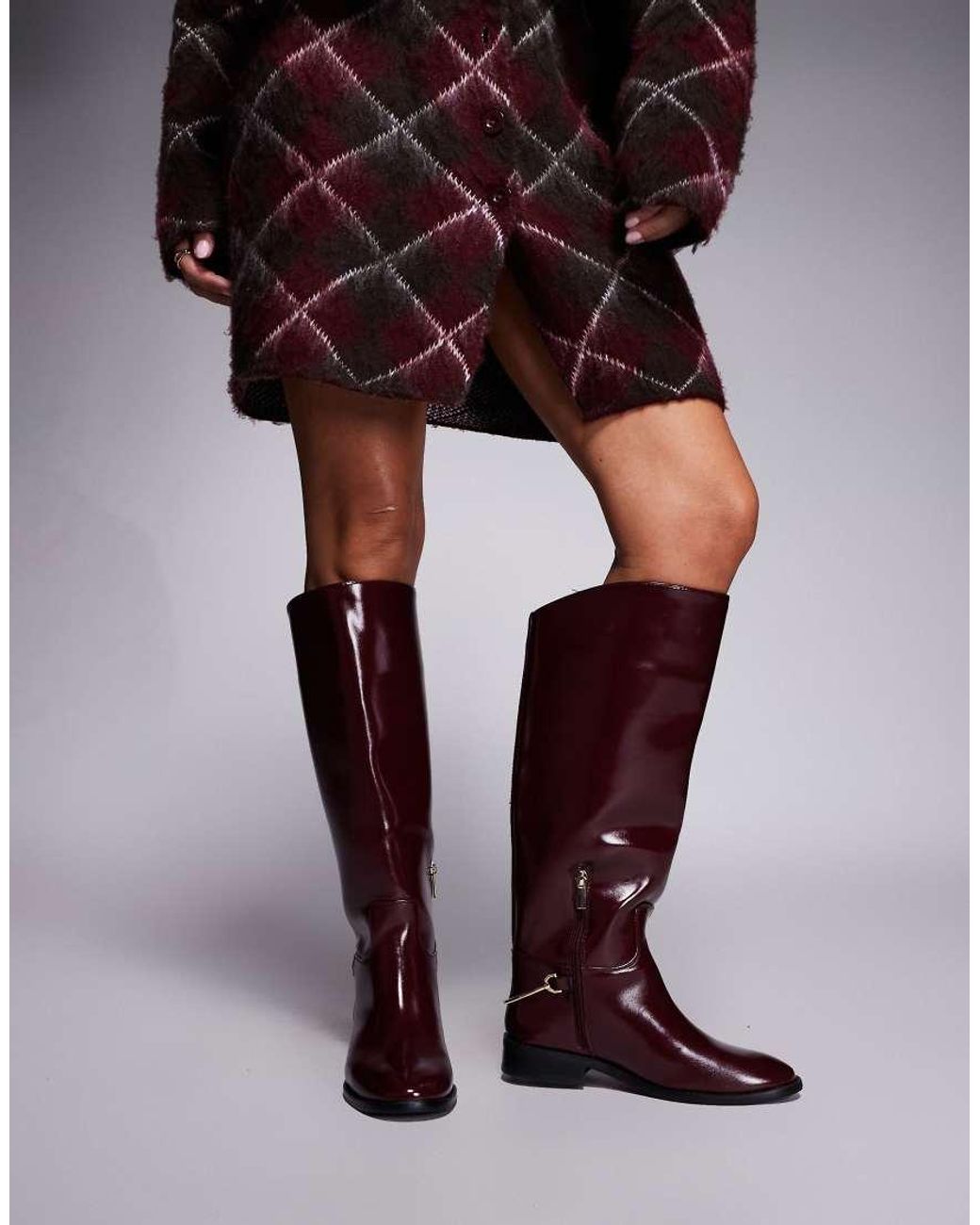 River Island Purple Riding Knee Boots