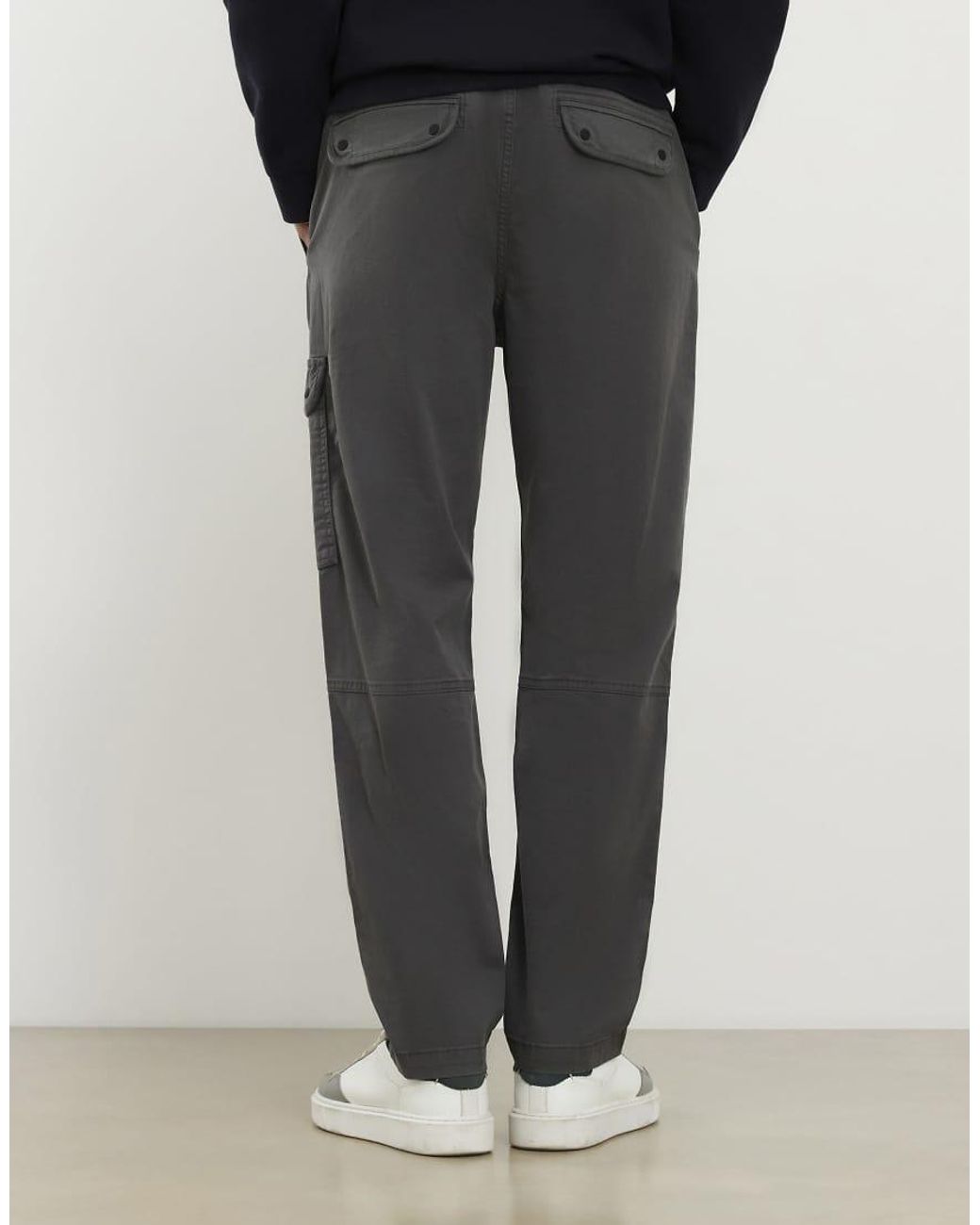 River Island Blue Regular Fit Stretch Cargo Trousers for men