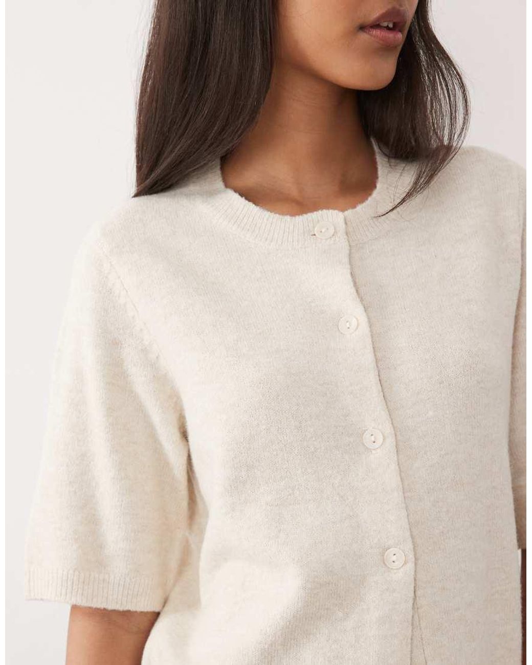 Vila White Short Sleeve Soft Knitted Cardigan