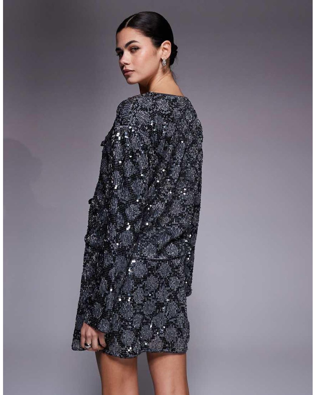 Object White Contrast Sequin Mini Skirt Co-ord