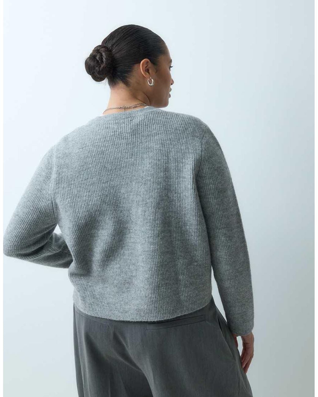 ASOS Blue Asos Design Curve Knitted Rib Basic Cardigan