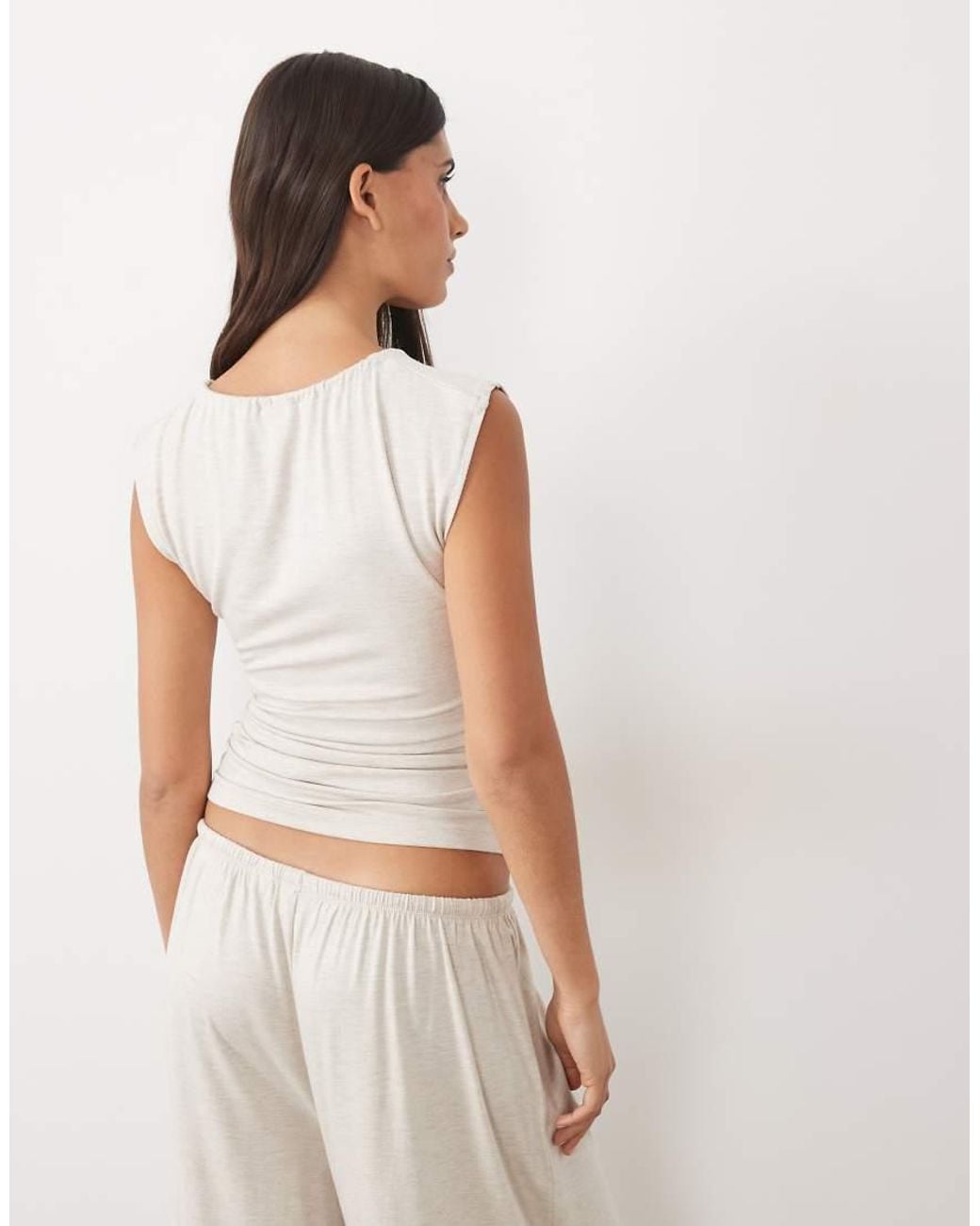 Gina Tricot White Co-ord Key Hole Detail Cami Top