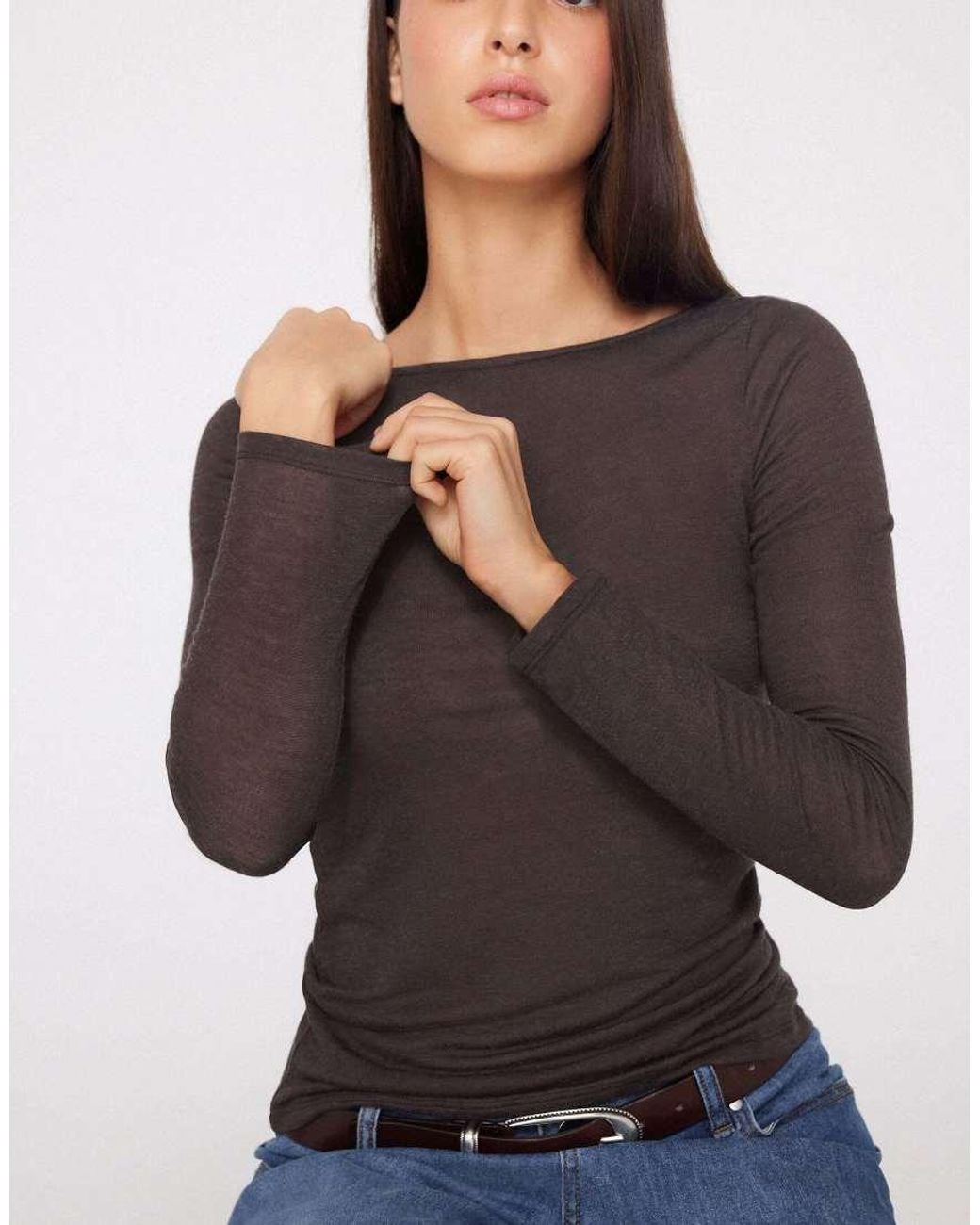 Tezenis Gray Lightweight Boat Neck Top