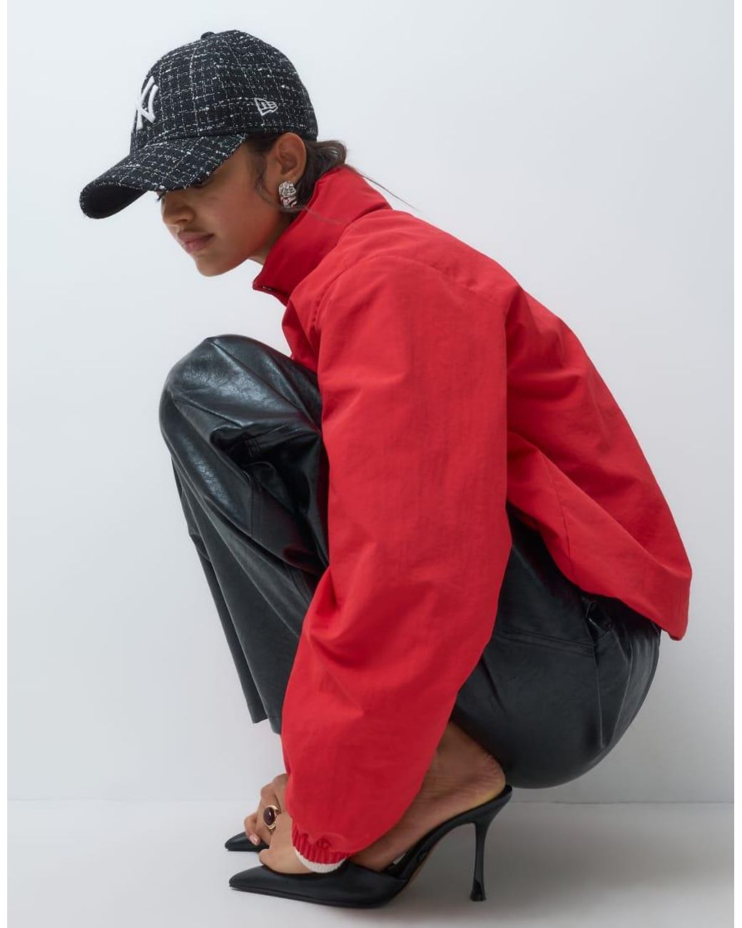 KTZ Red X Asos Exclusive 9forty Ny Yankees Tweed Cap