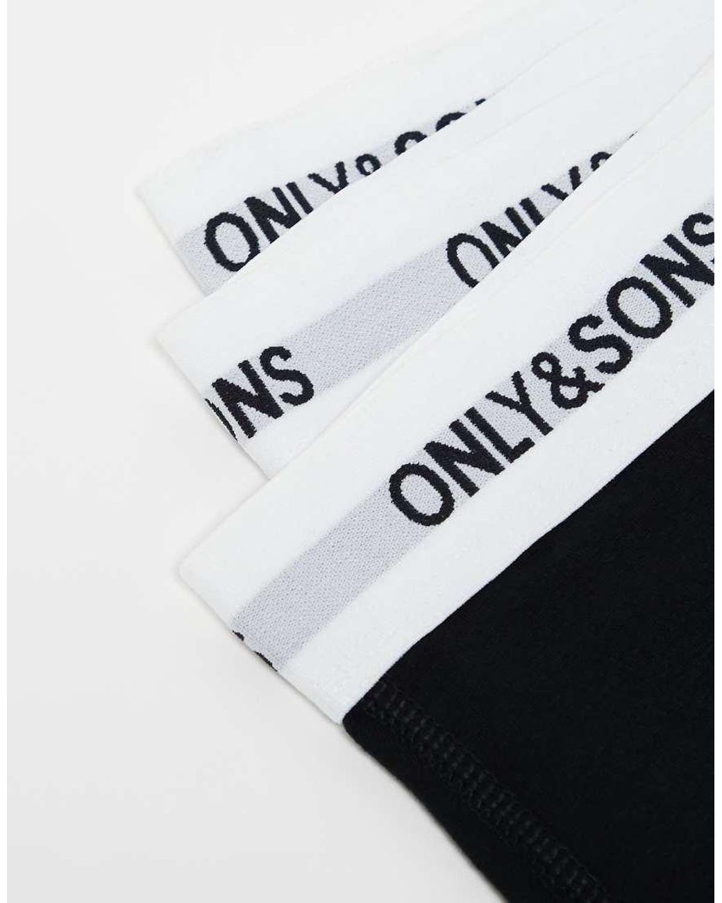 Only & Sons Black 3 Pack Trunks for men