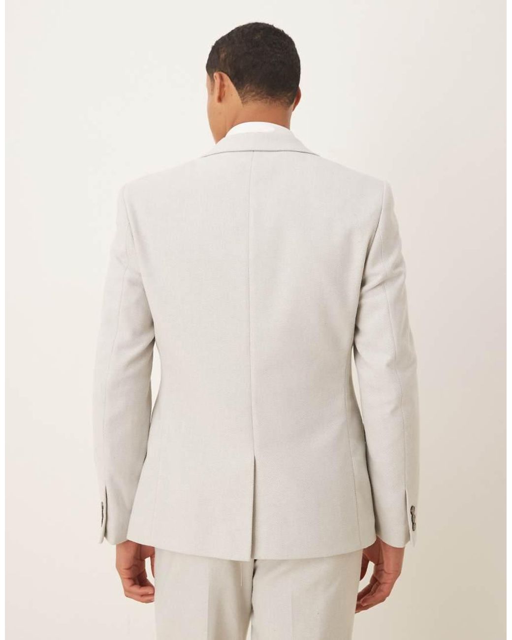 ASOS Natural Wool Mix Skinny Suit Jacket for men