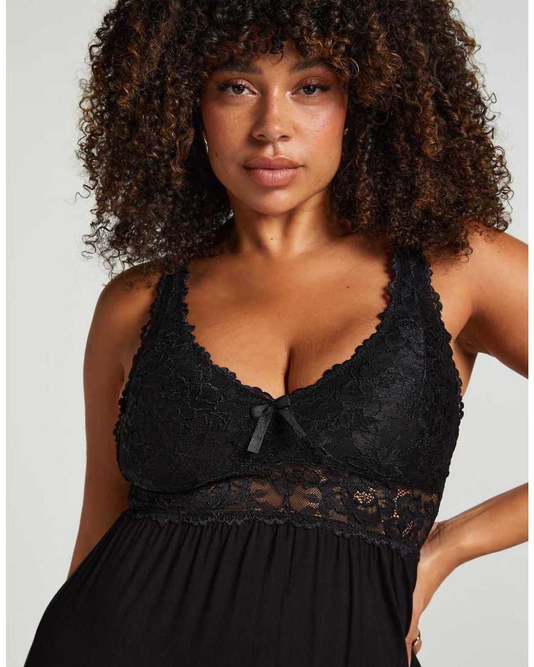 Hunkemöller Black Nora Valentine Lace Slip Dress