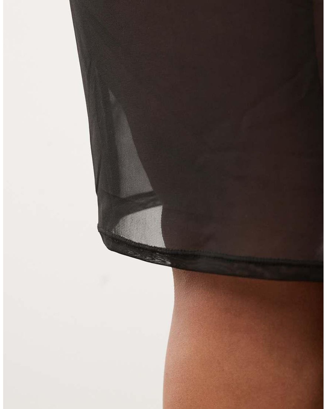 ASOS Black Asos Design Curve Sheer Mesh Midi Skirt