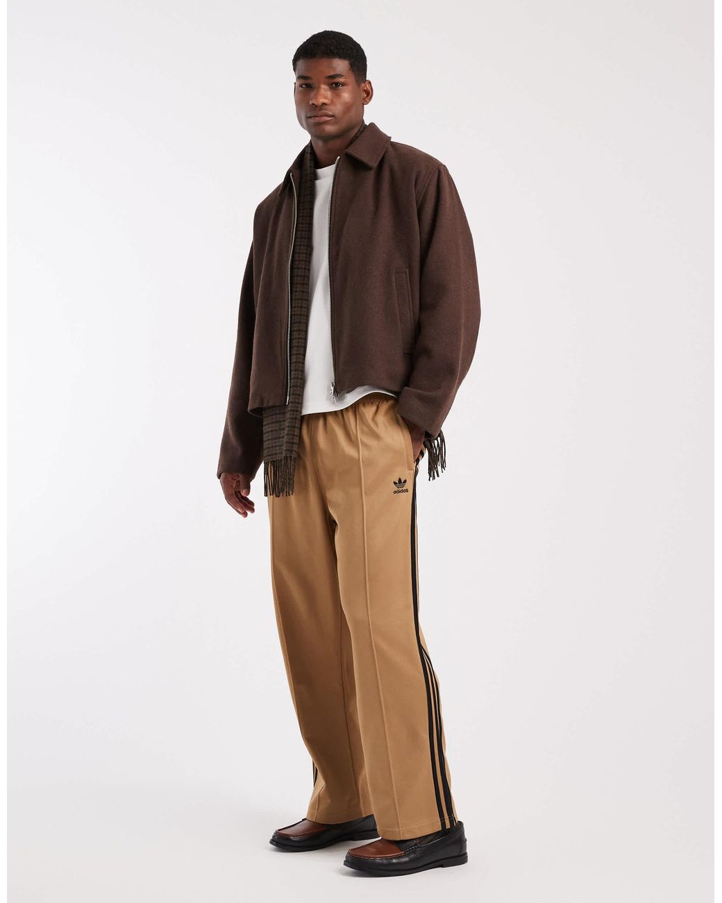 ASOS Brown Harrington Wool Look Jacket for men