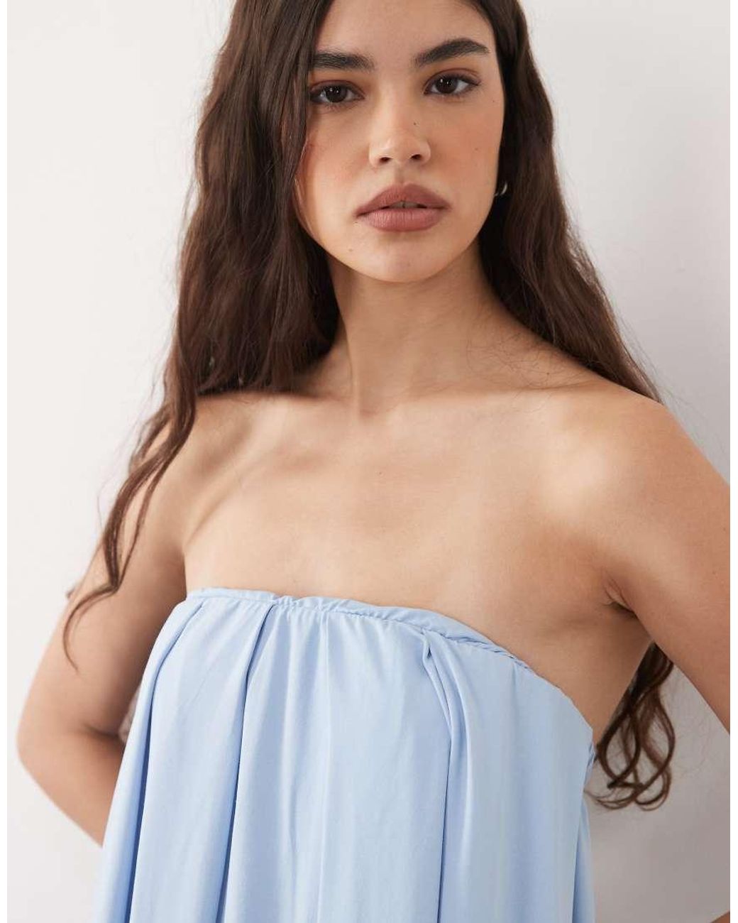 ASOS Blue Bandeau Maxi Dress