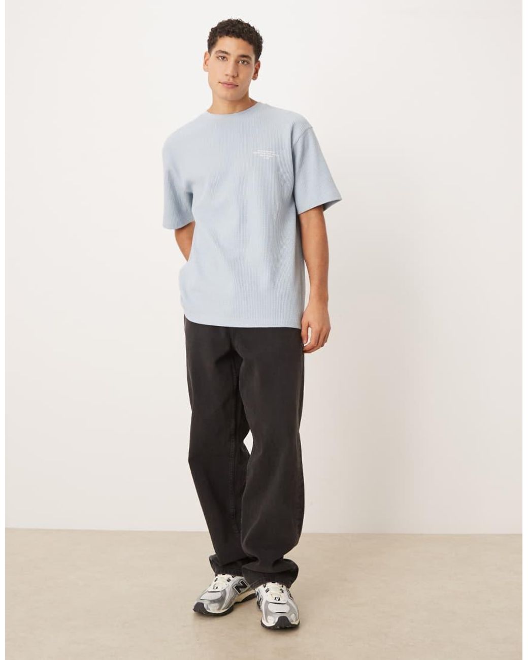 ASOS White Super Heavyweight Relaxed T-shirt With Text Graphic for men