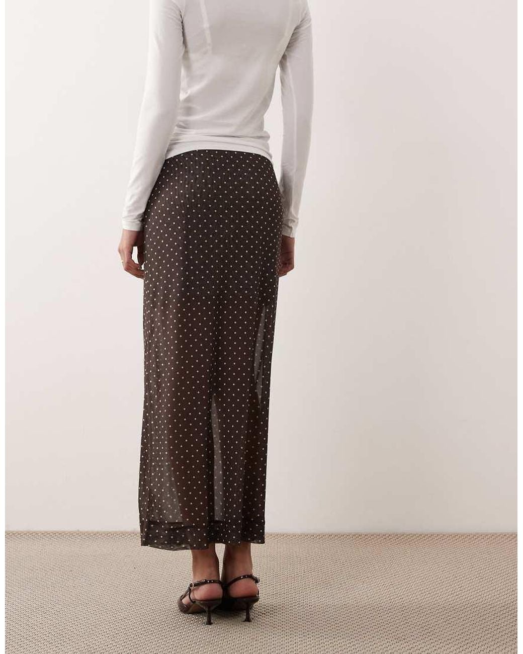JJXX Natural Mesh Midi Skirt