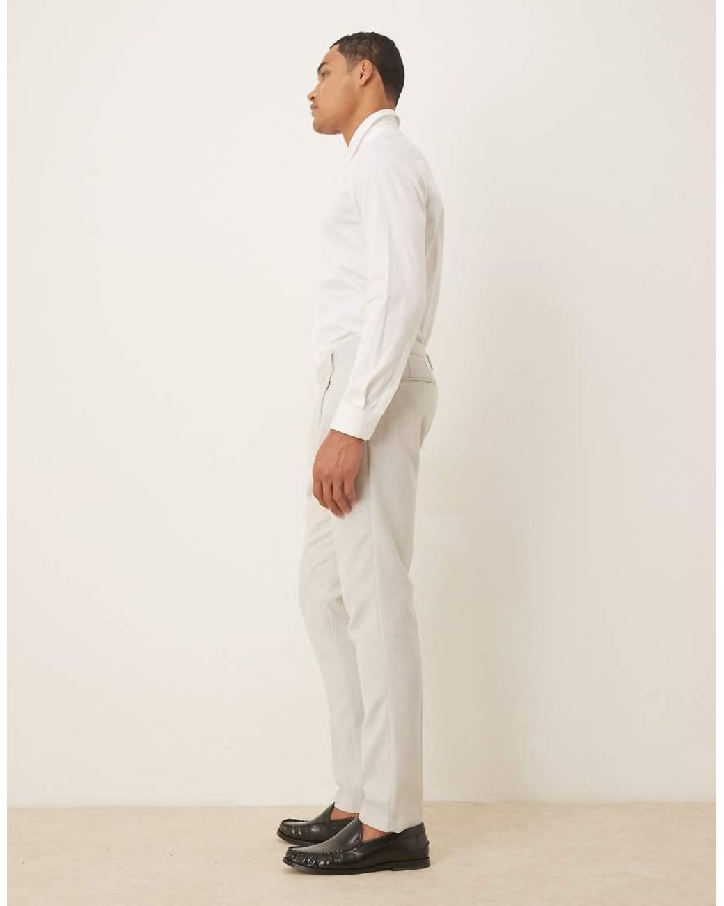ASOS Natural Wool Mix Skinny Suit Pants for men