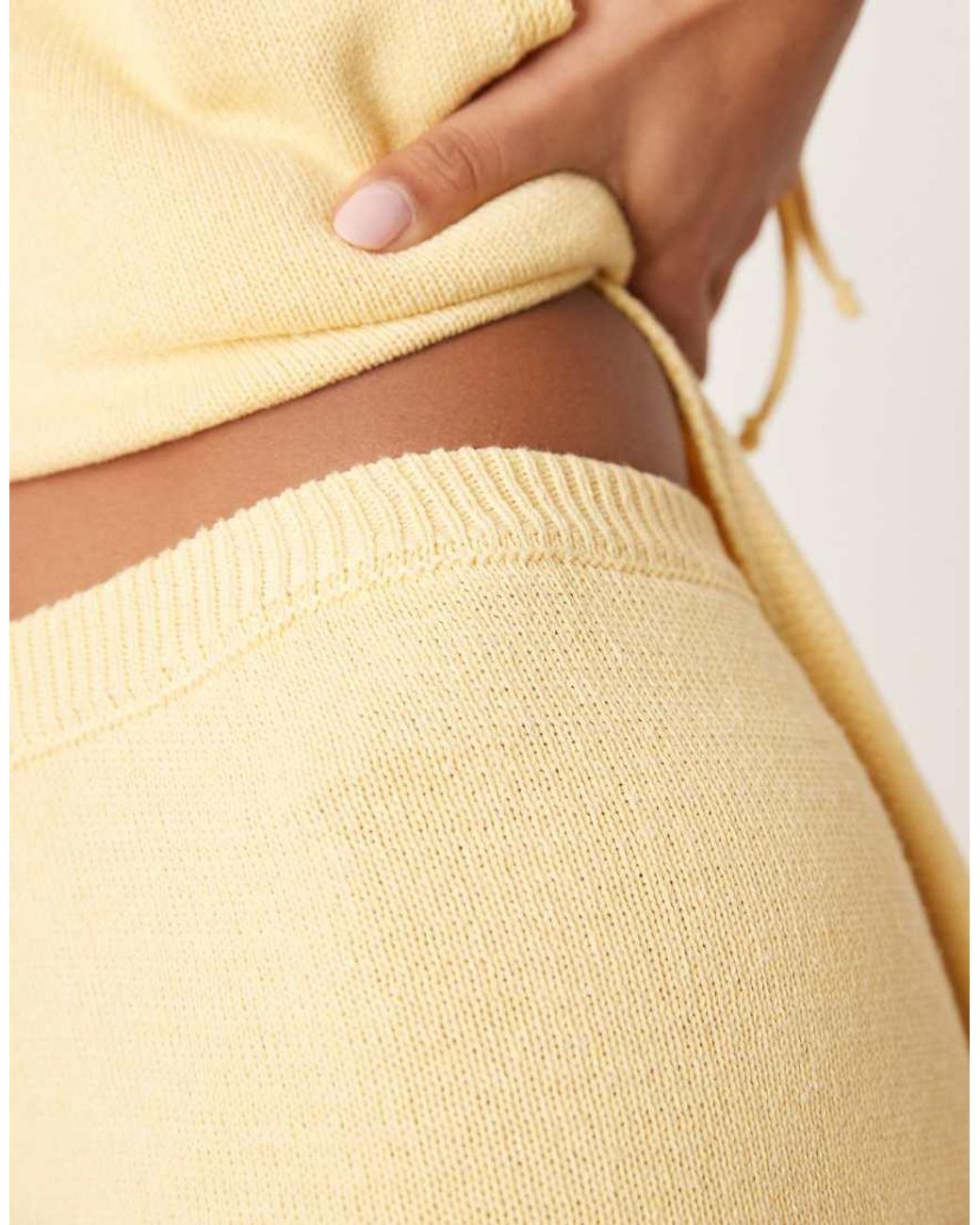 ASOS Natural Co-ord Clean Wide Leg Trousers