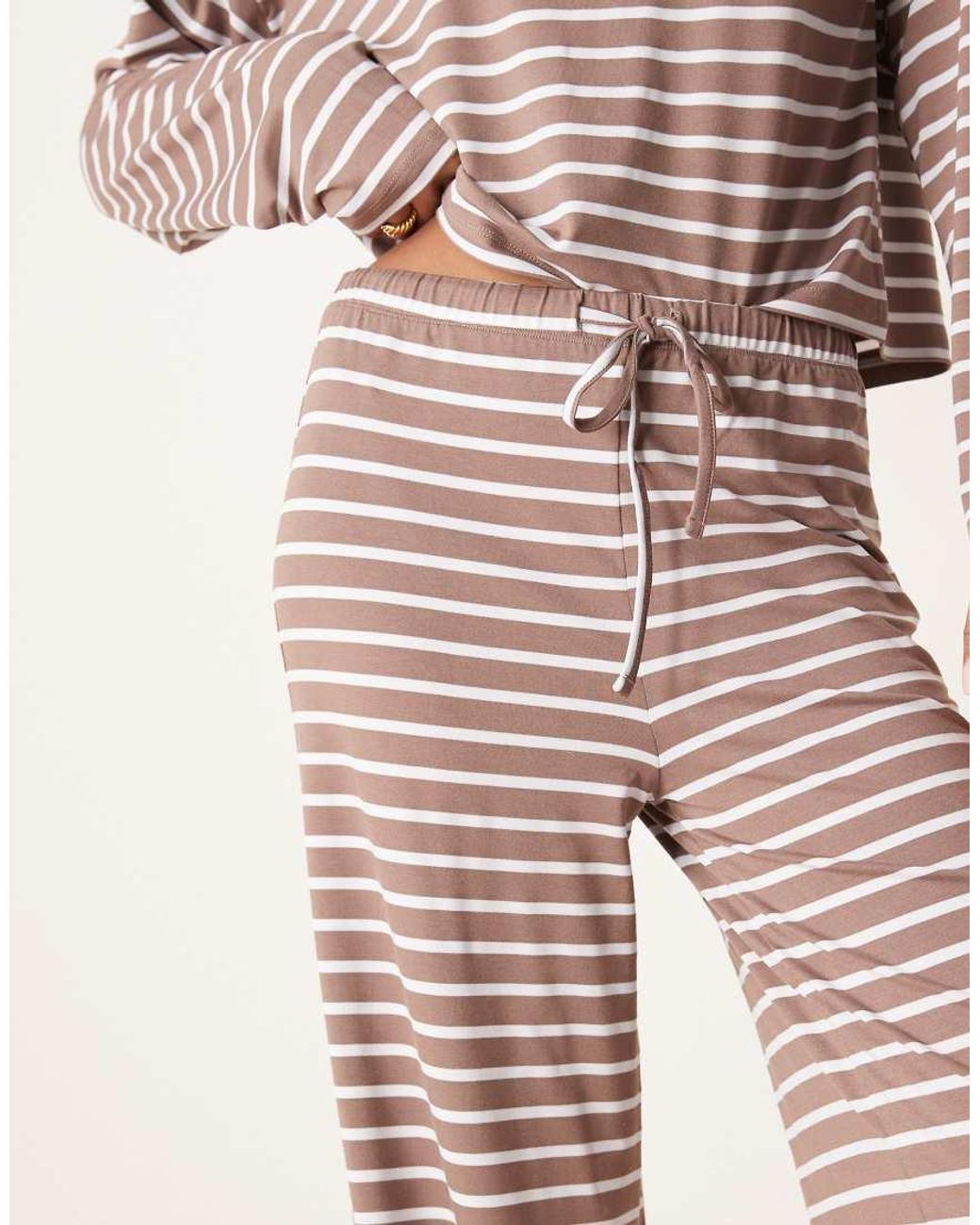 ASOS Pink Stripe Wide Leg Trousers Co Ord