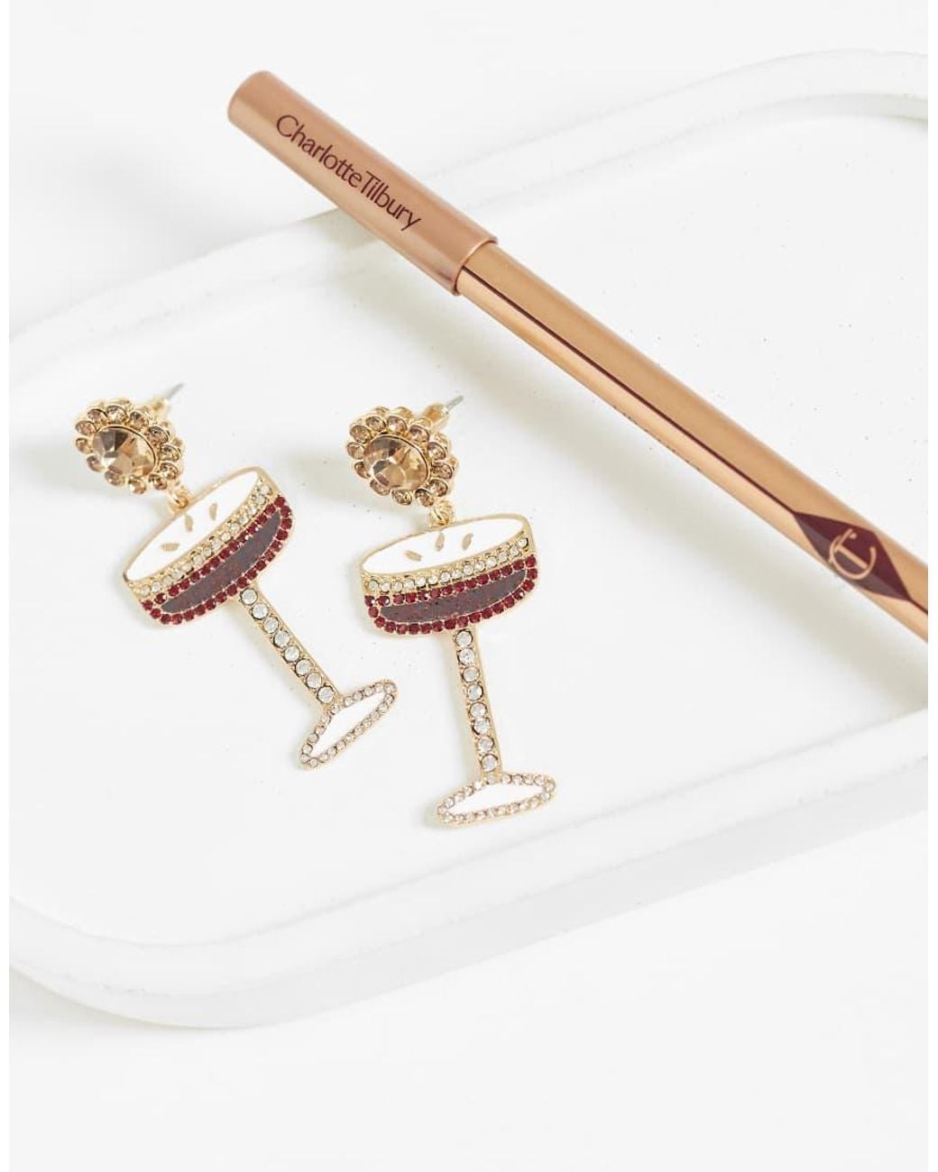 Accessorize White Espresso Martini Sparkle Drop Earrings