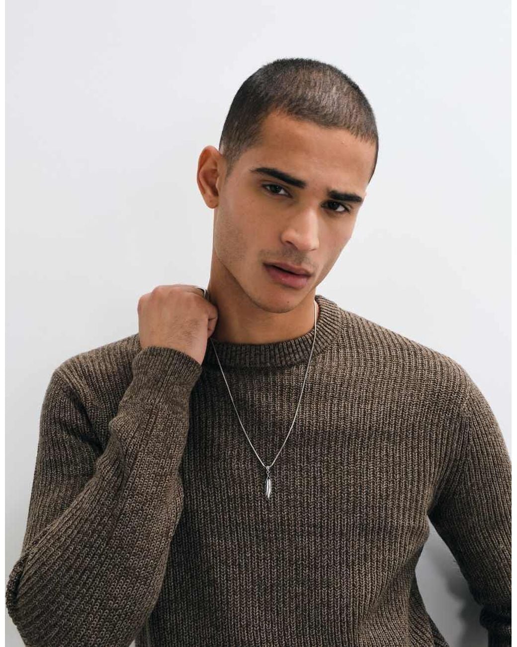 Only & Sons Gray Crew Neck Sweater for men