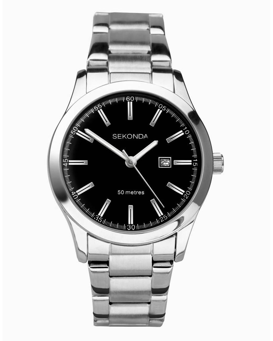 Sekonda Metallic Taylor 34Mm Analogue Watch With Alloy Round Case, Stainless Steel Bracelet And Dial