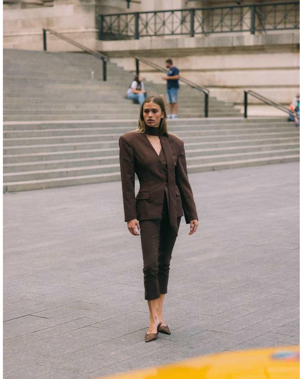 ASOS Purple Cinch Shoulder Pad Blazer With Scarf