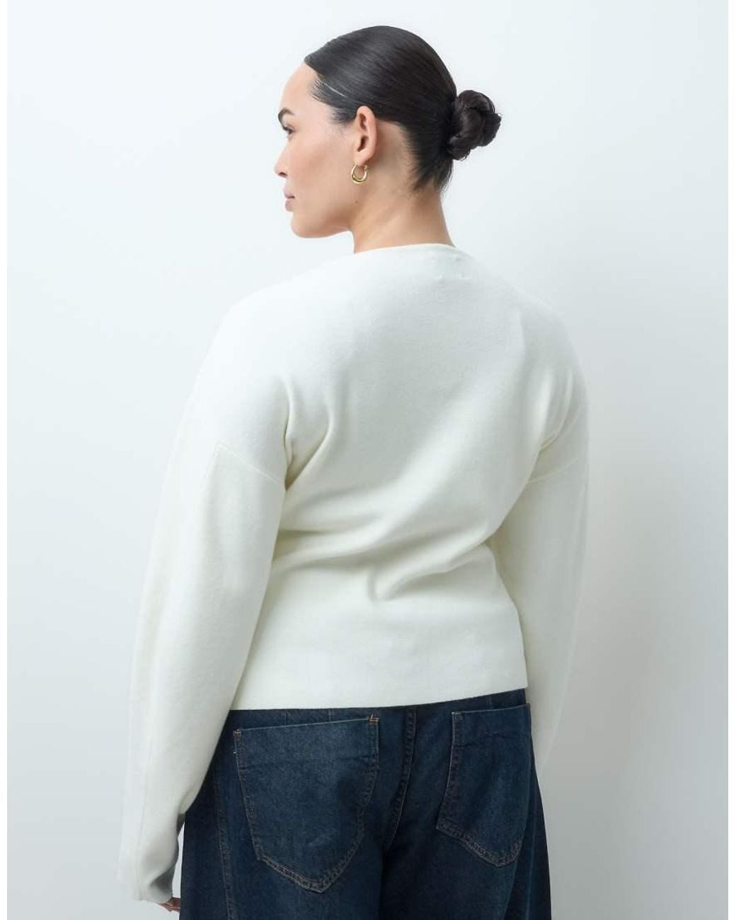 ASOS Blue Asos Design Curve V-neck Structured Cardigan