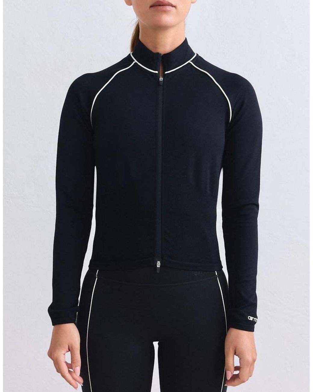 Aim'n Blue Shape Seamless Contrast Zip Jacket