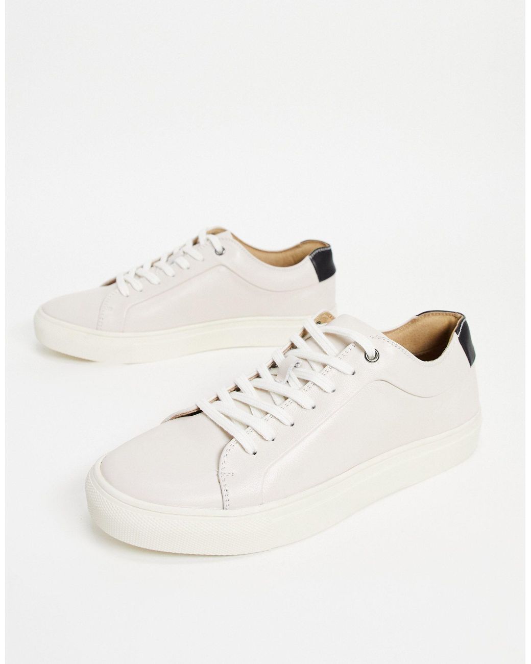 HUGO Gianni Feraud Leather Trainer in White for Men | Lyst