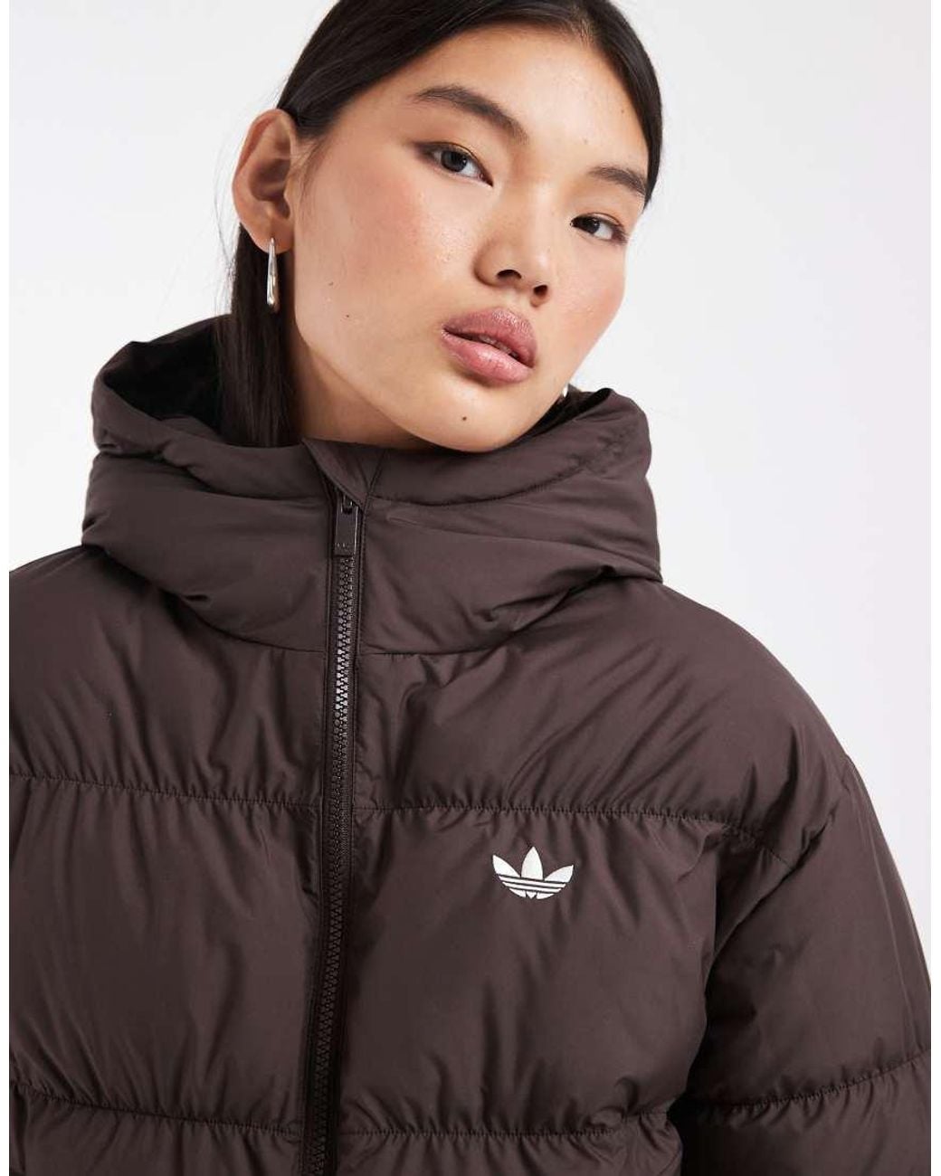 Adidas Originals Brown Padded Hooded Jacket