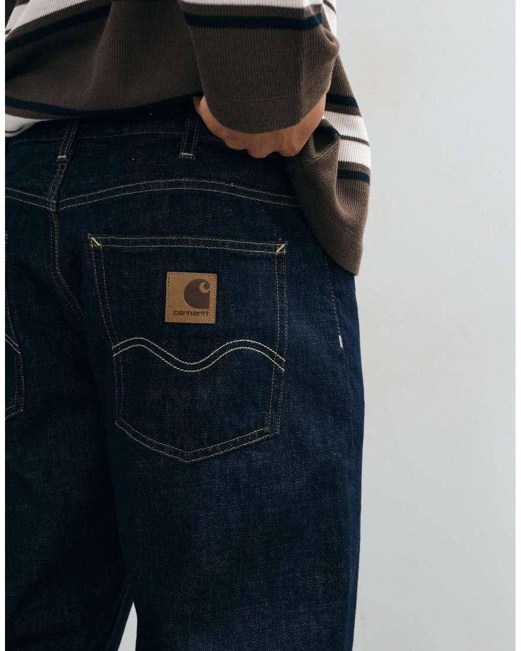 Carhartt Blue Marlow Relaxed Straight Fit Tapered Jeans for men